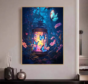 Flying <span class=keywords><strong>Butterfly</strong></span> Light Diy Diamant malerei Großhandel Diamond Art Kit mit Fairy Dust Drills Square Dots Painting - Product Image 2