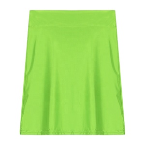 Jupe crayon de couleur unie brillante pour femmes, taille haute décontractée, taille élastique, mini-jupe - Product Image 2