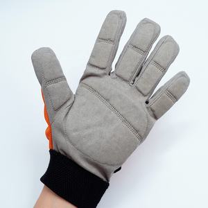Vinyl no Microfiber leather in the palm with fabric spandex back anti slip Mechanic gloves - Product Image 3