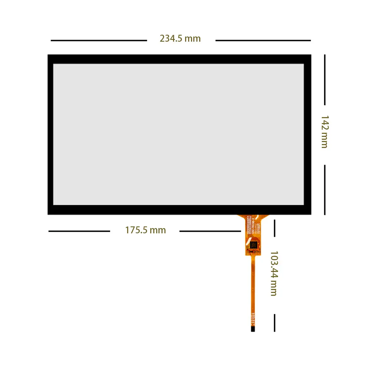 תצוגת LCD tft בגודל 10.1 אינץ' HD-MI ברזולוציה של 1280x800 עם מסך מגע קיבולי