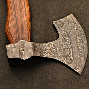 Outdoor Camping Use Premium Damascus Steel Camping <b>Axe</b> Hand Forged <b>Wooden</b> Handle Factory Direct Damascus Steel Bushcraft <b>Axe</b> - Product Image 6