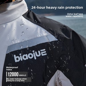 Men's Adult Single Full-Body Motorcycle Riding <strong>Raincoat</strong> and Pants Set Waterproof Storm-Level <strong>Nylon</strong> Material for Travel Hiking - Product Image 3