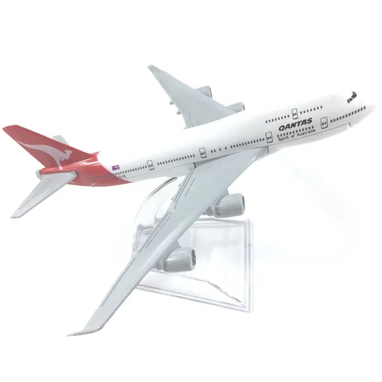 QANTAS Airlines B747 A380 Diecast Aircraft Model Vehicle Toy 16CM Metal Airplanes with Stand Accept OEM