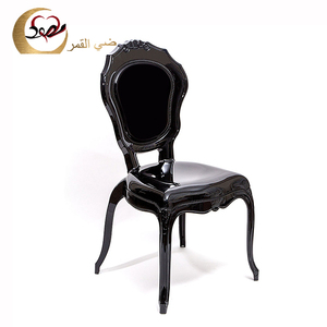 เก้าอี้รับประทานอาหารของโรงแรมทำจากเรซินคริสตัลสีดำสำหรับงานเลี้ยงสไตล์หรูหรา - Product Image 5