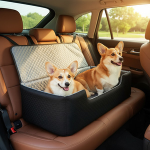 Nouveauté <span class=keywords><strong>en</strong></span> stock : Coussin de siège auto pour <span class=keywords><strong>chien</strong></span>, amovible et lavable, à motif à carreaux, pour sièges arrière, adapté aux chiens de taille moyenne à grande. - Product Image 4