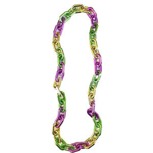 Collana a catena Jumbo Halloween eventi di carnevale forniture per feste di carnevale New Orleans da 84CM Big Mardi Gras Beads oro verde viola - Product Image 6