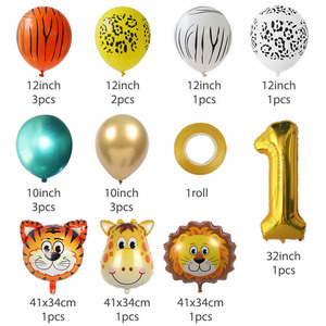 Nuevo Animal mono León Tigre vaca fiesta decoraciones conjunto látex aluminio Película número globo para fiesta de cumpleaños - Product Image 3