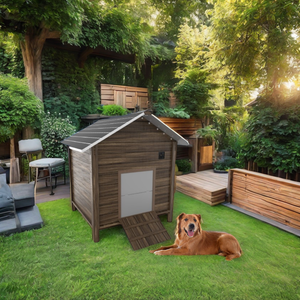 <span class=keywords><strong>Cathouse</strong></span> Clapier à Lapins Résistant aux Intempéries Abri en Bois Extérieur pour Chats Sauvages Lapins Poulets Motif Solide Cachette de Petits Animaux - Product Image 2