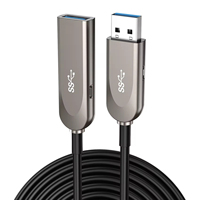 Cable de Extensión USB 3.0 de Fibra Óptica Activa, PVC, 100M, Macho a Hembra, Transferencia de Datos de 5Gbps para Cámara