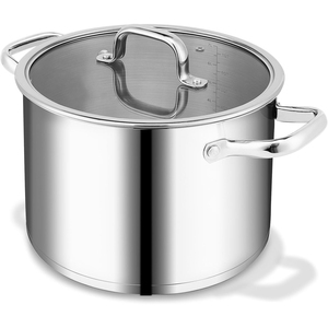 Wholesale Modern Eco-Friendly <b>Induction</b> Large Soup Stock <b>Pot</b> Hot <b>Pot</b> 8QT Stainless Steel Cooking <b>Pot</b> <b>for</b> Home & Restaurant Use - Product Image 1