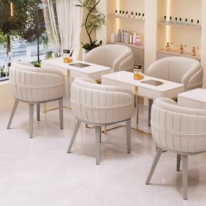 Chaise de salle à manger Zxm, style moderne minimaliste et luxueux, pour salon de manucure, salle d'attente, mobilier avec siège d'ambiance - Product Image 1
