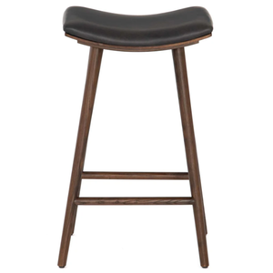 Taburete Union Counter de madera maciza de fresno, fresno cálido, negro envejecido o fresno natural claro, taburete alto duradero de madera natural para bar - Product Image 5