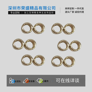 Hebillas de doble ojo de aleación de zinc Rongsheng de 14x4.3mm para accesorios de ropa y prendas de vestir - Product Image 3