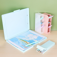 SUNSHING Plastique A4 Classeur Clip Board A4 Fichier Boîte De Rangement Papeterie Document Organisateur De Stockage Presse-papiers avec Porte-Stylo