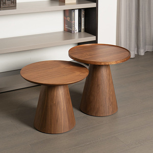 Retro Style Light Luxury Narrow Edge Walnut Color Irregular Corner Solid Wood <strong>Coffee</strong> <strong>Table</strong> - Product Image 2