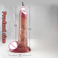 Dildos réalistes doux et volumineux pour femmes, masturbation vaginale, peau réaliste, prépuce coulissant, grand pénis, jouets sexuels, articles pour adultes