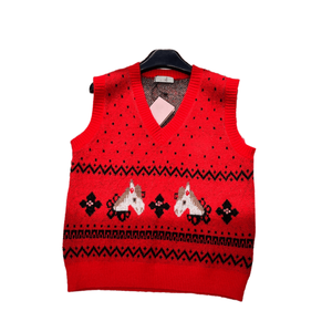 Camiseta sin mangas de punto estilo nórdico vintage para mujer, chaleco de punto con cuello en V, uso diario - Product Image 1