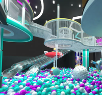 Parque de juegos interior comercial de 2500 m² con tobogán de tubo y piscina de bolas de plástico para niños