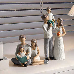 Trang Chủ Nhựa Trang Trí Cha Mẹ Con Đồ Trang Trí Phòng Khách TV Tủ Mẹ Món Quà Ngày Sinh Nhật Quà Tặng Gia Đình Bức Tượng Nhỏ - Product Image 2