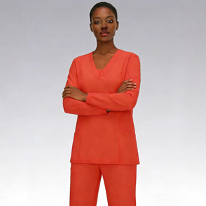 HZMNOI Women Work Uniform Set Long Sleeve Long Leg Fitted Moisture Wicking Breathable Quick Dry Medical Grade Uniform - Product Image 2