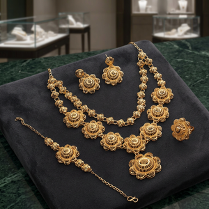 Wholesale 14K 18K 24K Micron Gold Filled Brass Dubai Style Turkish Design Jewelry Set Traditional Jewelry Set Fashion Necklaces - Product Image 2