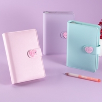Classeur à anneaux personnalisé en forme de coeur A6 conçu planificateur de Journal rechargeable de poche classeur A6 magnétique mignon