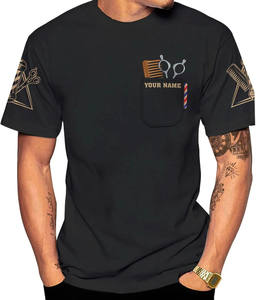T-shirt da <span class=keywords><strong>uomo</strong></span> di alta qualità con stampa barber shop per grossisti <span class=keywords><strong>online</strong></span> - Set T-shirt Pour Hommes - Product Image 6