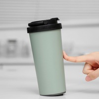 Gobelet réutilisable personnalisé de 480 ml à double paroi en acier inoxydable 18/8, bouteille d'eau isolée pour le sport et les voyages