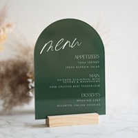Panneau d'arche de menu en acrylique minimaliste Personnaliser le panneau de menu de mariage pour tables avec base