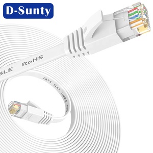 Cable de Red Plano de Alta Velocidad Cat6 PVC RJ45 con Conductor de Cobre Sólido Negro para Comunicación - Product Image 2