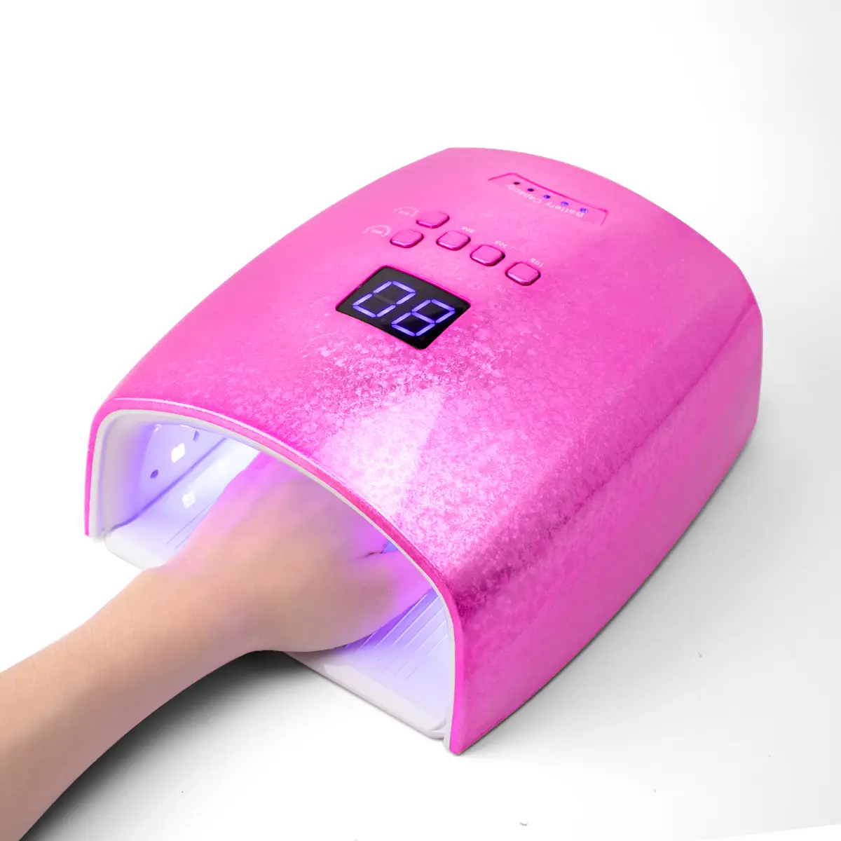 2022 새로운 하이브리드 48W OEM 무선 무선 스마트 치료 디지털 핑크 라이트 uv led 손톱 젤 램프 매니큐어 네일 건조기