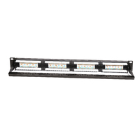 Panel Patch CAT6A Kualitas Superior 24 Port Miring Jaringan RJ45 UTP 19 Inci Rak Tipe Dudukan dengan Led