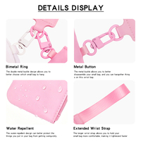 Dompet Mini Wanita Mewah Bahan Nilon dengan Ritsleting, Kantong Koin, Kantong Transparan, Gantungan Kunci Pergelangan Tangan, Tempat Kartu