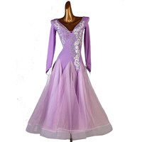 Nouvelle robe de danse de salon moderne avec strass, jupe ample, costume de performance pour concours de danse sociale standard