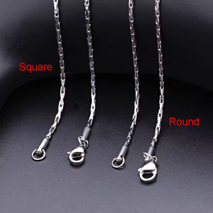 Collar de cadena de eslabones redondos con Cruz larga sin deslustre personalizado al por mayor, joyería - Product Image 2