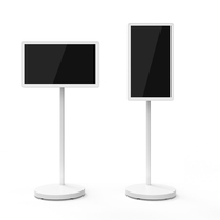 Téléviseur intelligent portable LCD de 21,5 pouces avec écran tactile, caméra intégrée, Wi-Fi, Google Play, tablette d'affichage, utilisation en ascenseur, centre commercial, roues