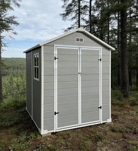 <span class=keywords><strong>Caseta</strong></span> de Jardín de Plástico Ecológica con Techo Puntiagudo de 6*8 pies, Doble Puerta, para Almacenamiento de Herramientas, <span class=keywords><strong>Bicicletas</strong></span>, Fácil de Montar - Product Image 5