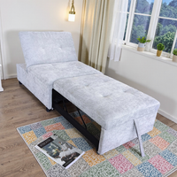 Fauteuil-lit convertible multifonctionnel 4-en-1 extensible avec repose-pieds et coussin pour villa