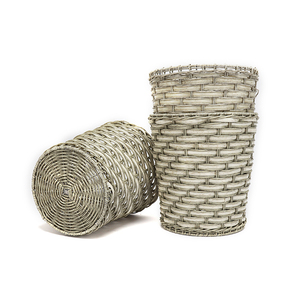 Set di Cesti per Bucato in Rattan PE Intrecciato con Coperchio, per Picnic, Frutta, Verdura, Pane, in Tessuto Plastico - Product Image 3