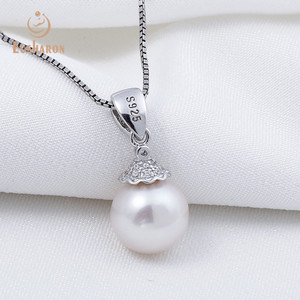 Commercio all'ingrosso 925 gioielli in argento sterling personalizzato delle donne di cerimonia nuziale di zircon della perla della collana pendent - Product Image 4