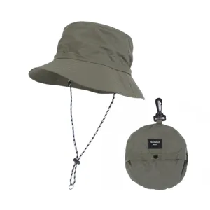 Résistance aux UV populaire en plein air logo personnalisé seau pêcheur chapeau camping pliable seau chapeau avec ficelle
