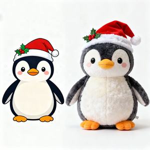 Giocattoli di Peluche Natalizi in Cotone Fatti a Mano Personalizzabili Piccolo Pinguino Imbottito con Testa Grande Colore e Dimensioni Personalizzabili - Product Image 3