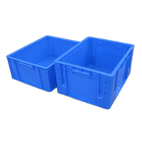 Boîte de rangement en plastique bleue OEM du fabricant 490x395x198mm, étanche, légère, durable, avec couvercle pour conteneurs en plastique d'entrepôt