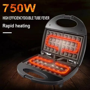 Sonifer SF-6043 <span class=keywords><strong>Gaufrier</strong></span> électrique <span class=keywords><strong>double</strong></span> vertical 750W noir à 2 plaques, modèle domestique très populaire - Product Image 4