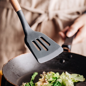 Juego de 5 Utensilios de Cocina de Madera de Acacia con Espátula y Cucharón de Silicona, Esenciales para el Hogar, Aptos para <span class=keywords><strong>Lavavajillas</strong></span> - Product Image 2