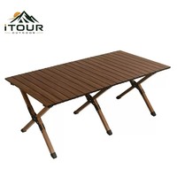 Nouvelle arrivée, table pliante portable en acier à haute teneur en carbone anticorrosion, facile à nettoyer, grande capacité, pour pelouse, balcon, camping en plein air