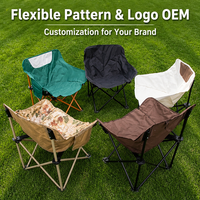 Chaise de camping d'extérieur pliable compacte en tissu Oxford 600D durable, impression personnalisée, montage facile, rangement compact