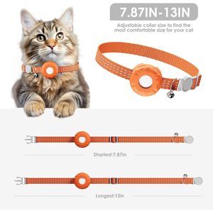 Collar con Rastreador GPS para Gatos ZFSJTAG, 7.87-13 Pulgadas, Impermeable, con Campana, para Monitoreo de Mascotas - Product Image 1