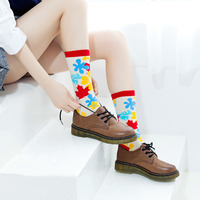 Haute qualité respirant femmes animaux Fruits heureux fou nouveauté peintures créatives coloré drôle court équipage chaussettes