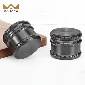 Ky Nieuwe 4 Lagen Zwart Roken Grinder Zinklegering 60Mm Kruidenpeper Droge Crusher Magnetische Kruidenmolen